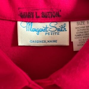 Vintage 80’s HOT Pink MARGARET SMITH Gardiner,  Maine Shirt Dress Made in USA M